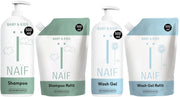 B103 - Baby Shampoo & Baby Wasgel Voordeelset - Pompfles en Navulverpakking - Baby's & Kinderen - met Natuurlijke Ingrediënten - 4x500ml