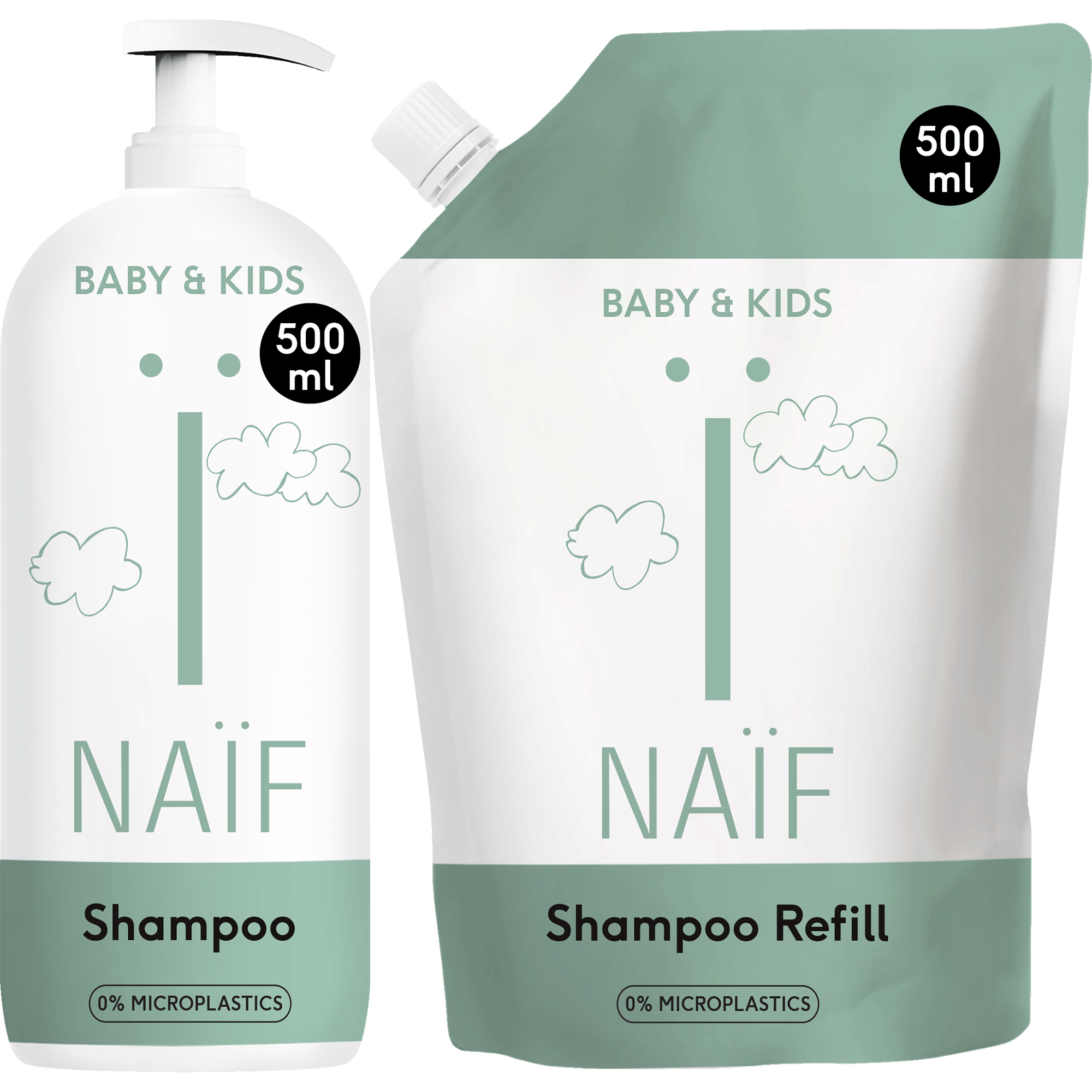 Value Set Nourishing Shampoo Pump & Refill Pack for Baby & Kids 500ml