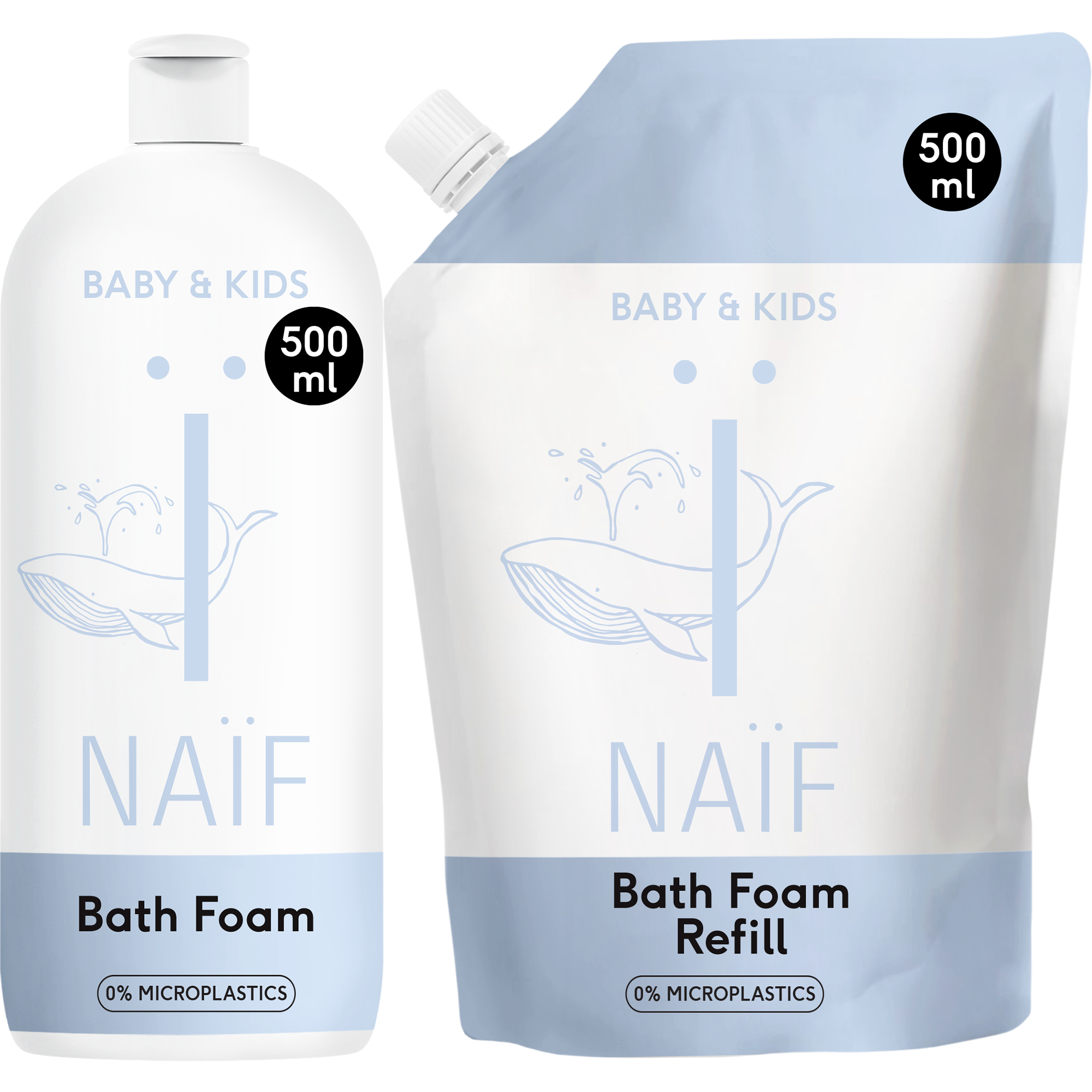 Value Set Relaxing Bath Foam Bottle and Refill for Baby & Kids 500ml