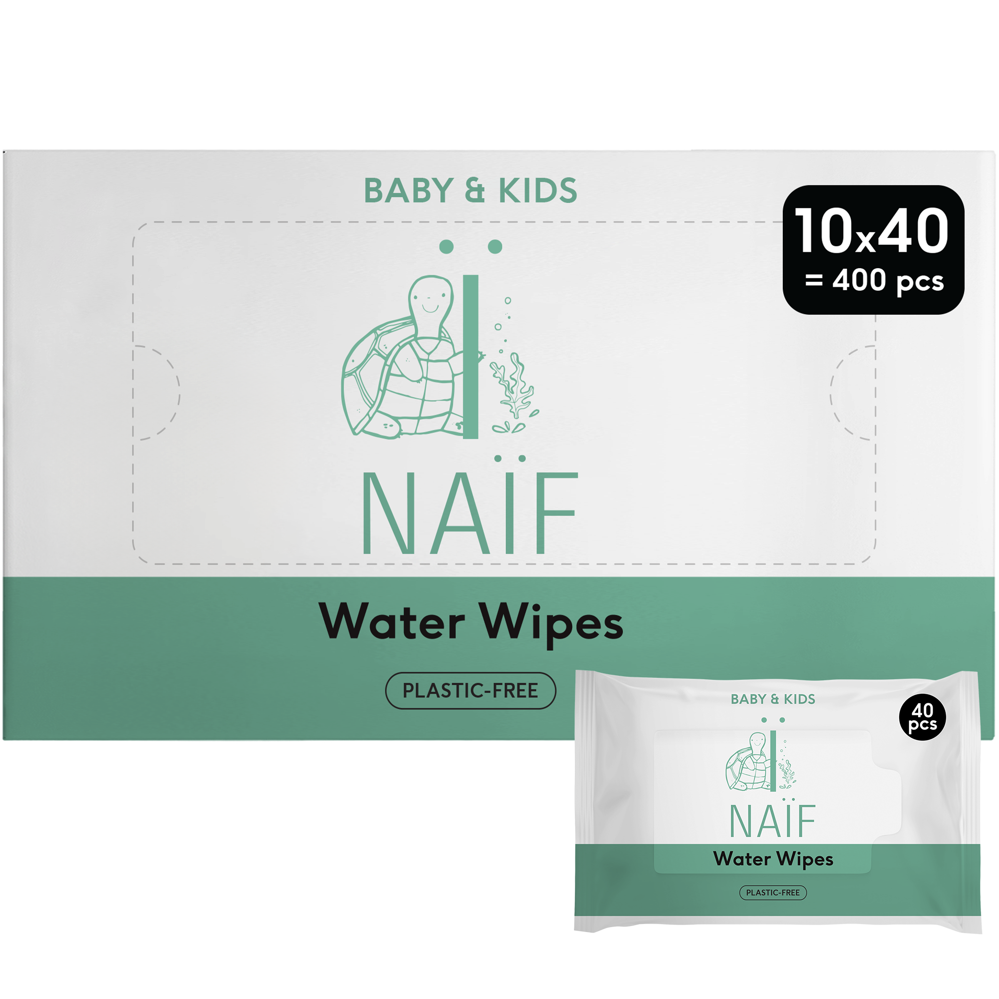 Baby Water Wipes Single Pack 40cnt box 10