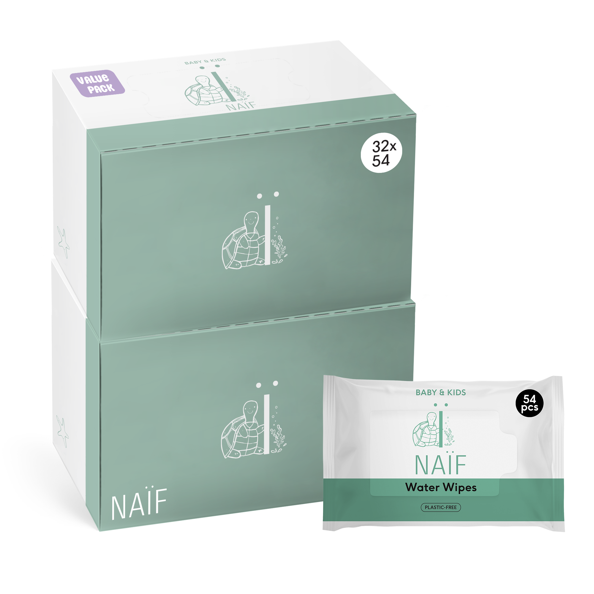 Plastic Free Baby Wipes for Baby & Kids 32 pack