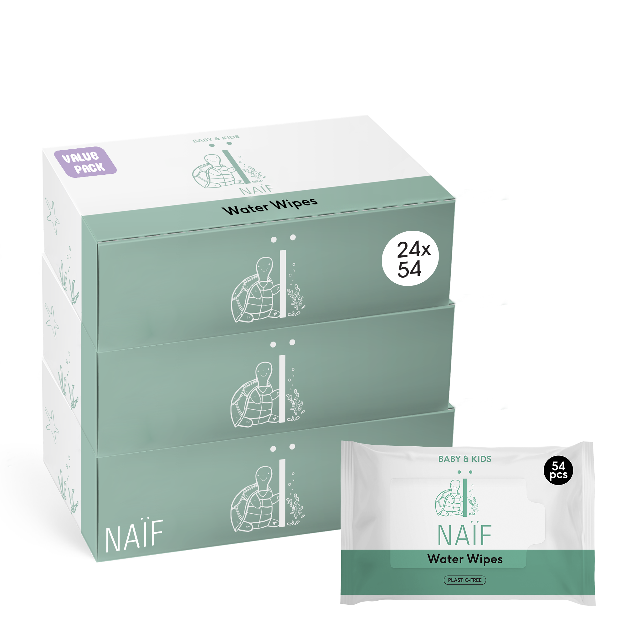 Plastic Free Baby Wipes for Baby & Kids 24 pack