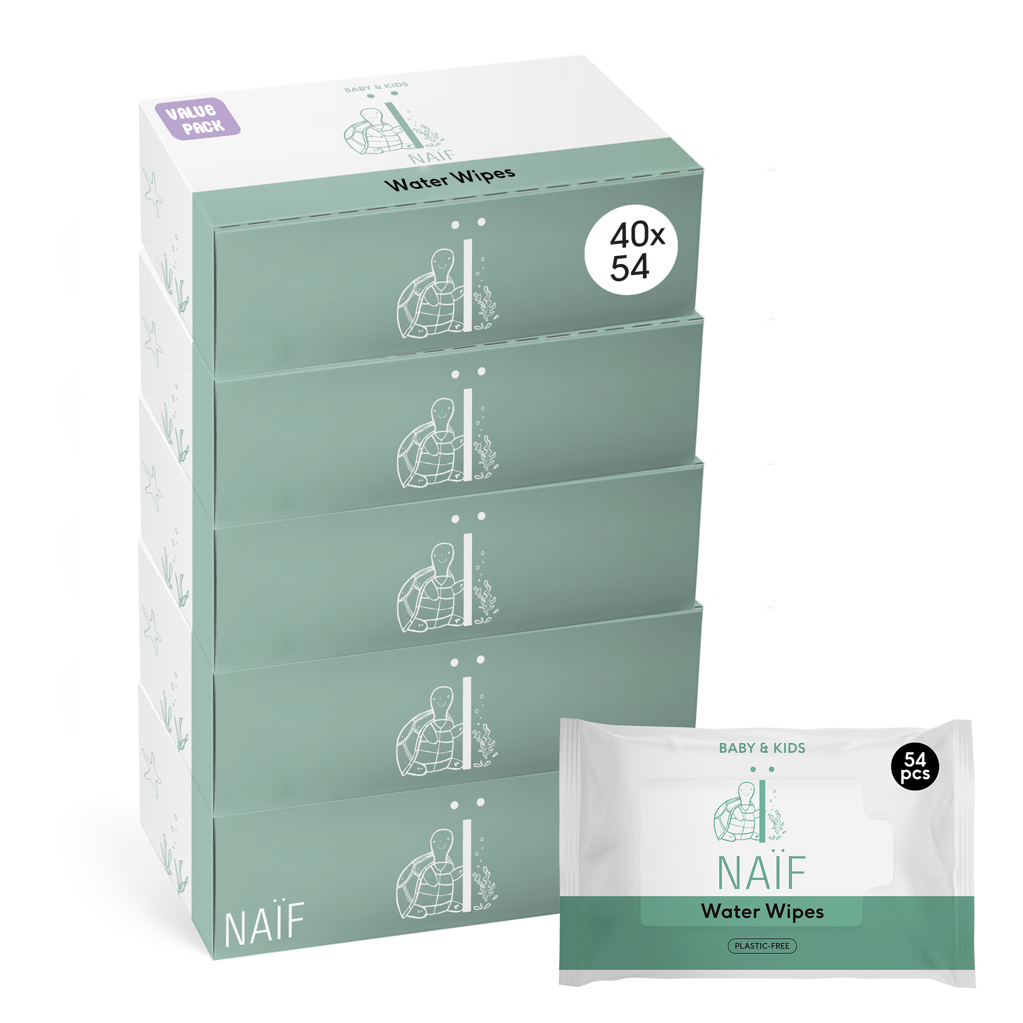 Plastic Free Baby Wipes for Baby & Kids 40 pack