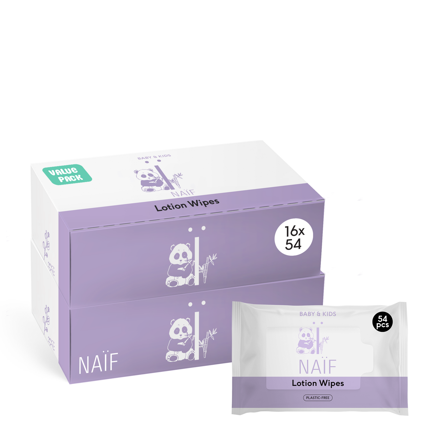 Plastic Free Lotion Wipes for Baby & Kids 16 pack