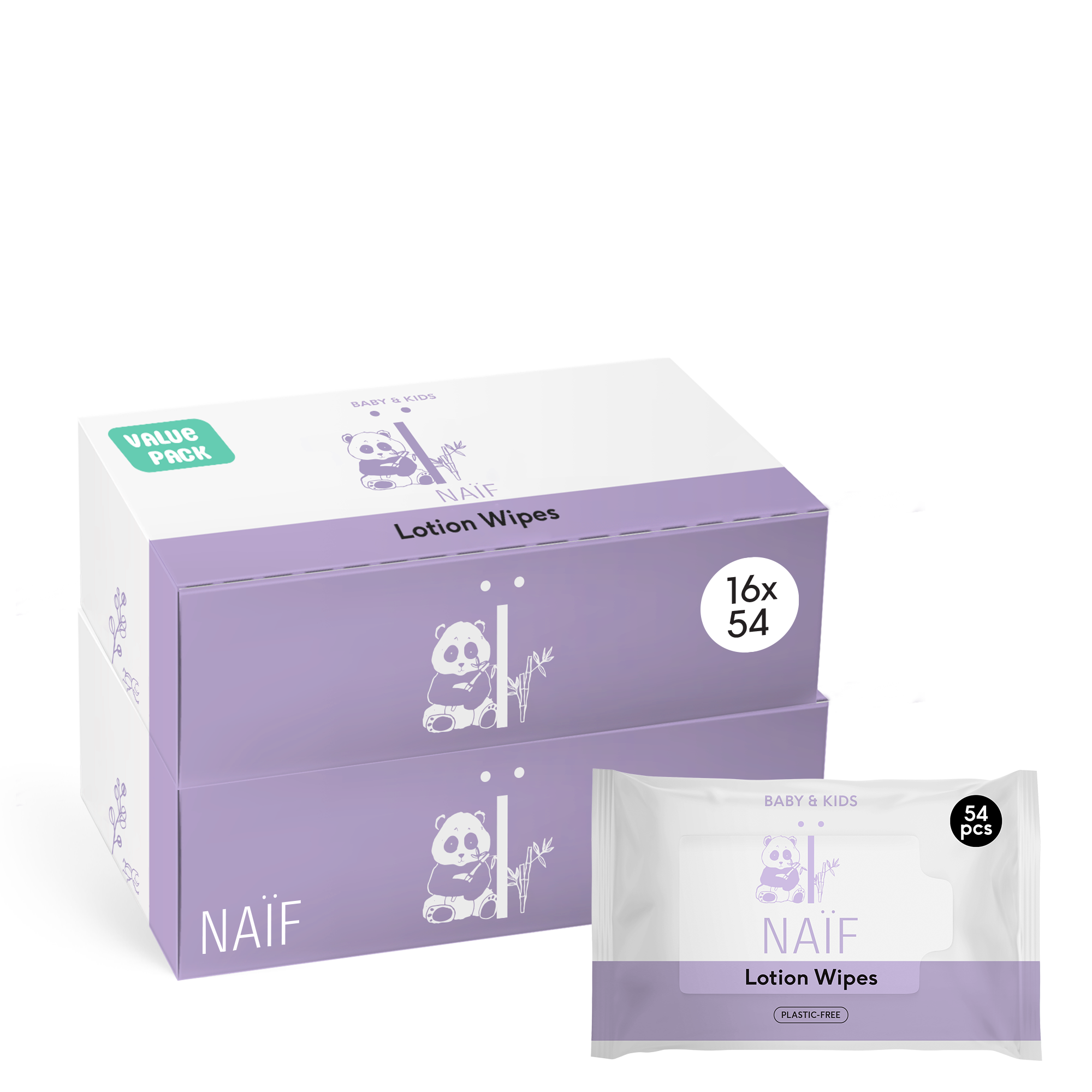 Plastic Free Lotion Wipes for Baby & Kids 16 pack