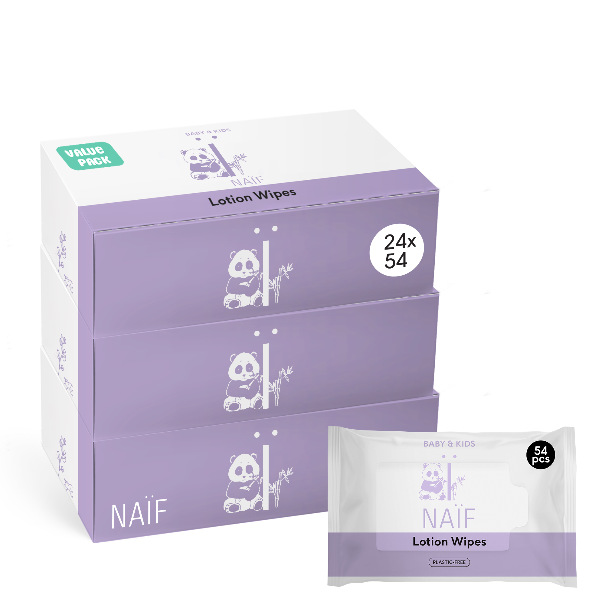 Plastic Free Lotion Wipes for Baby & Kids 24 pack