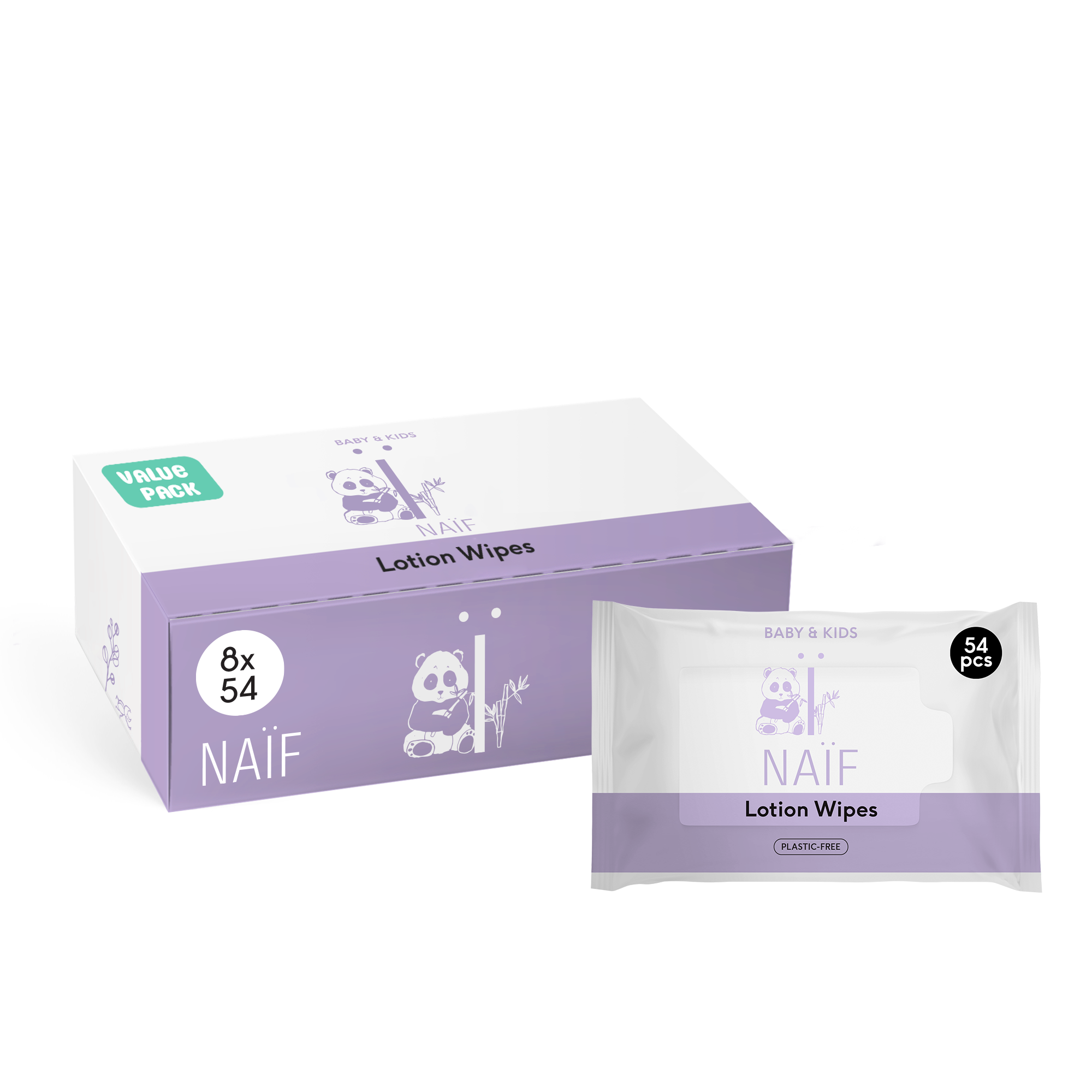 Plastic Free Lotion Wipes for Baby & Kids 8 pack