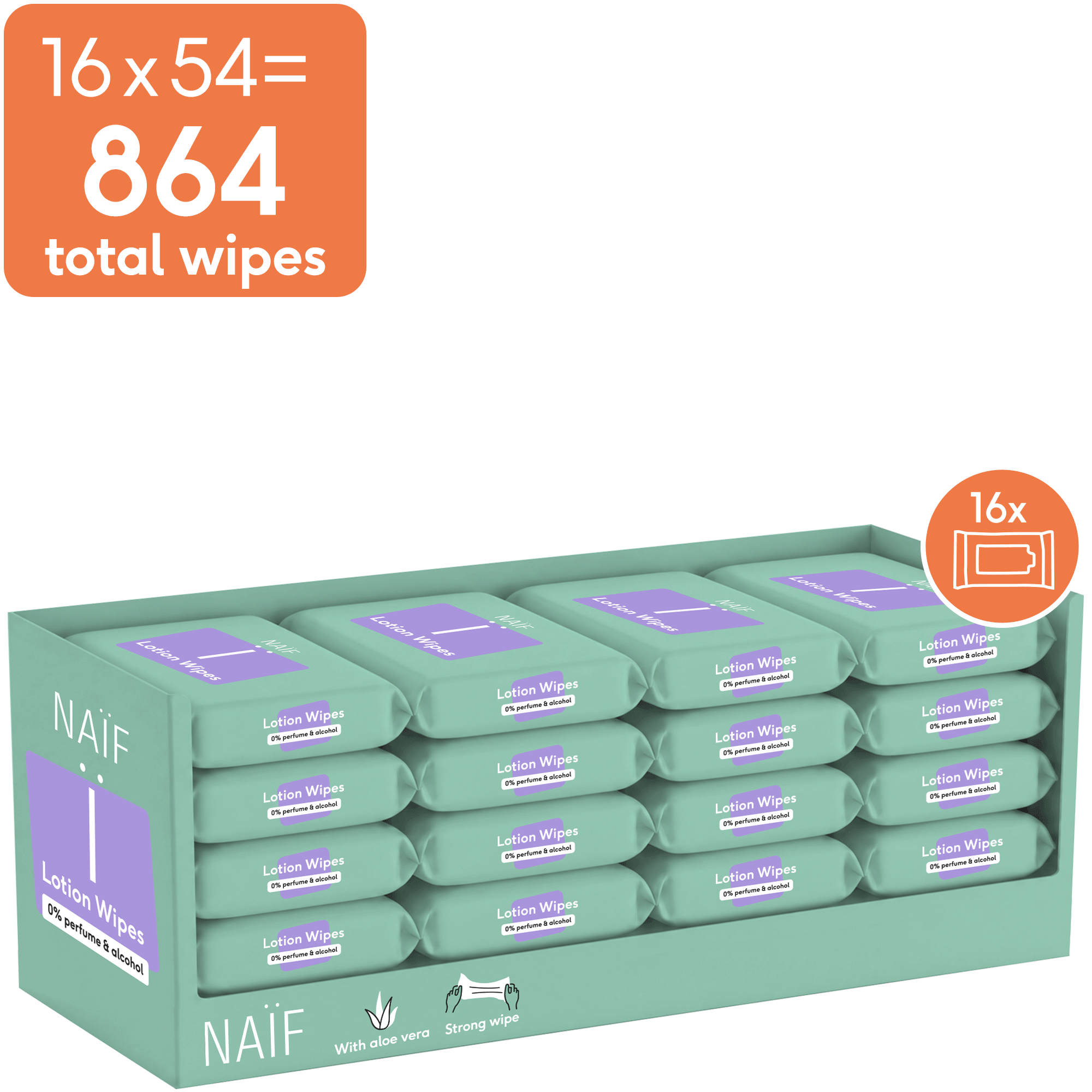 Plastic Free Lotion Wipes for Baby & Kids 16 pack