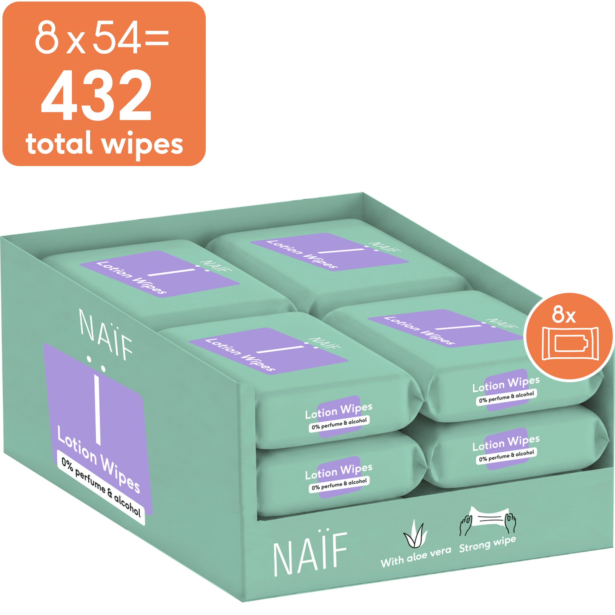 Plastic Free Lotion Wipes for Baby & Kids 8 pack