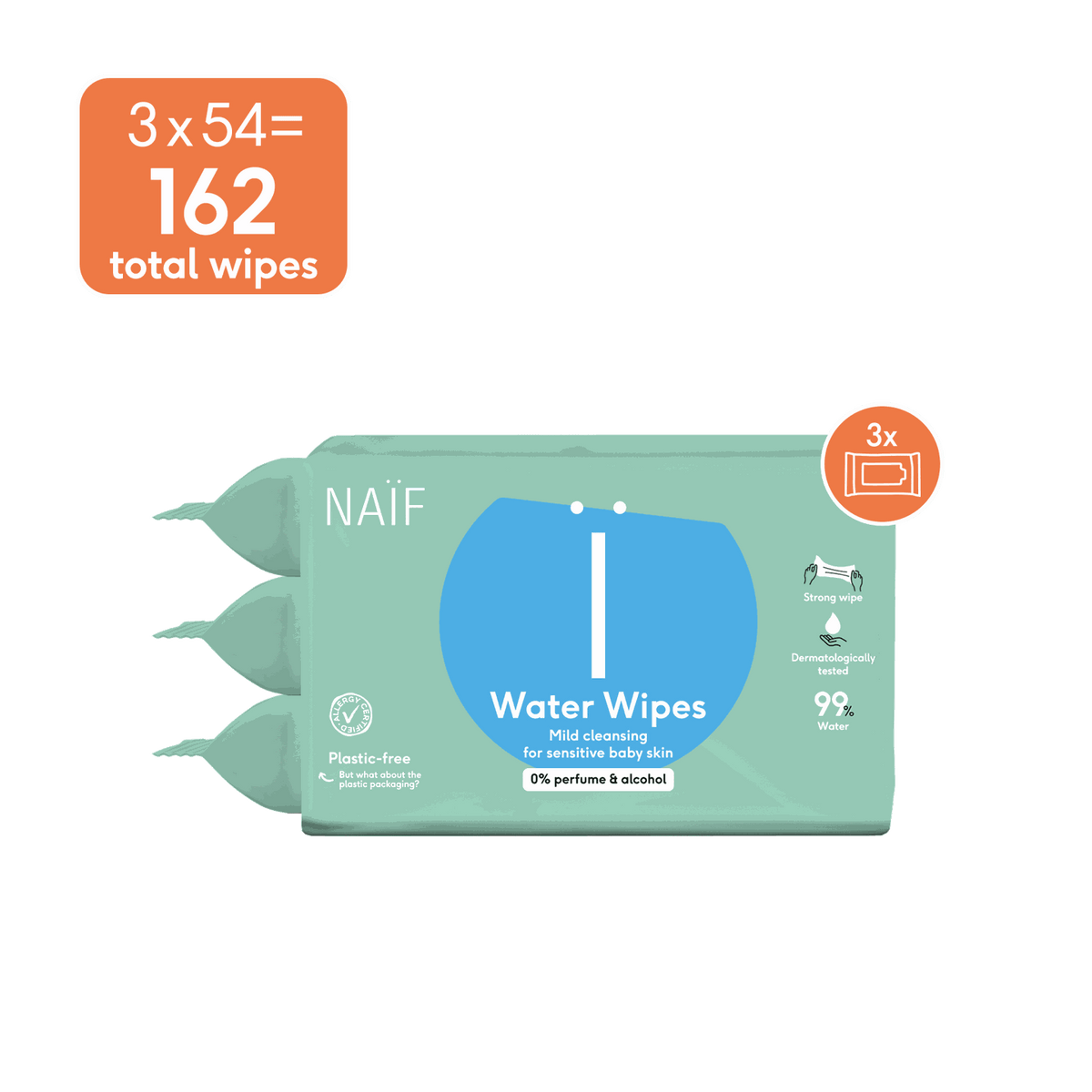 Water Wipes Baby Reißfest und mild, 3-packung