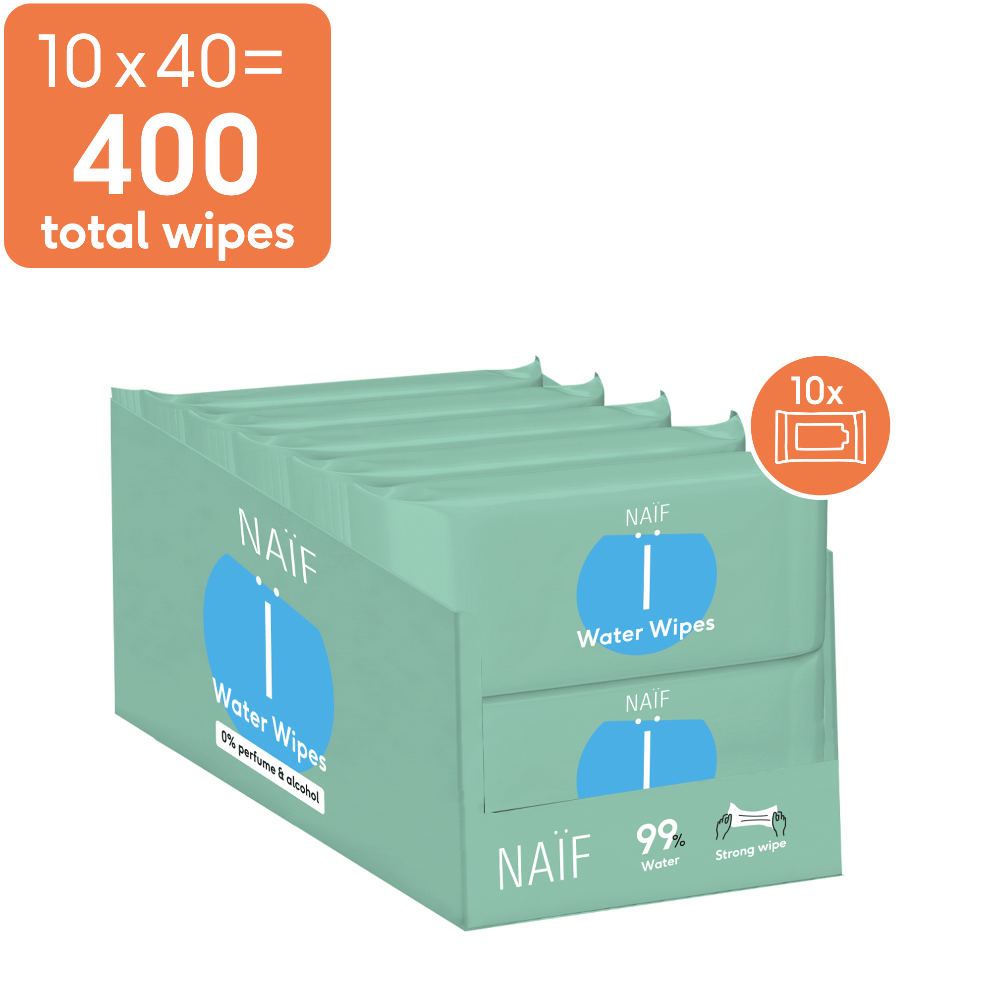 Baby Water Wipes Single Pack 40cnt box 10