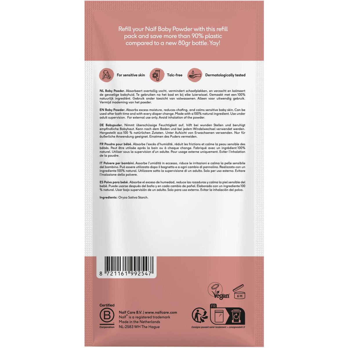 Babypuder Nachfüllpackung für Babys & Kinder (80gr)