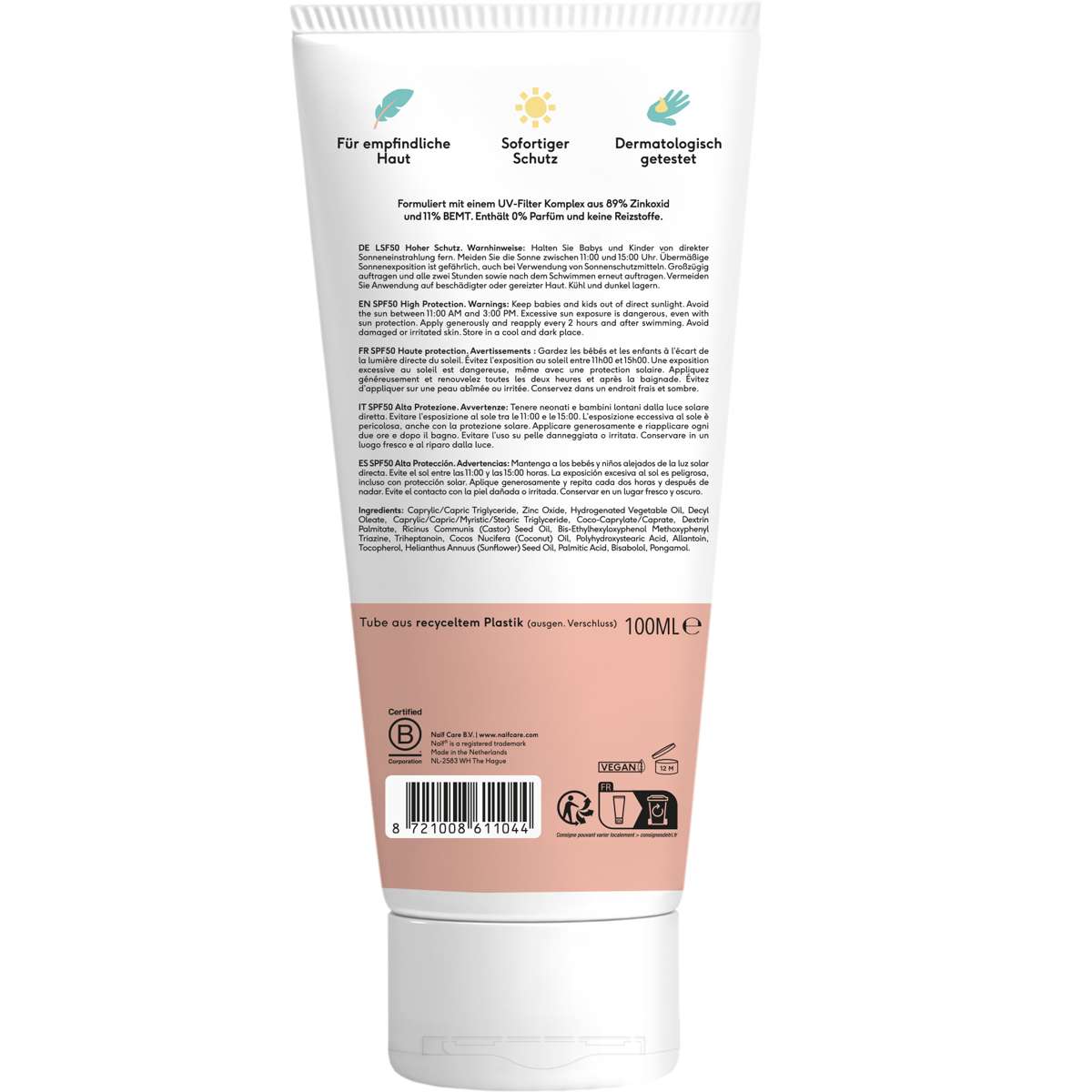 Mineralische Sonnencreme für Babys & Kinder LSF 50 (0% Parfüm, 100ml)