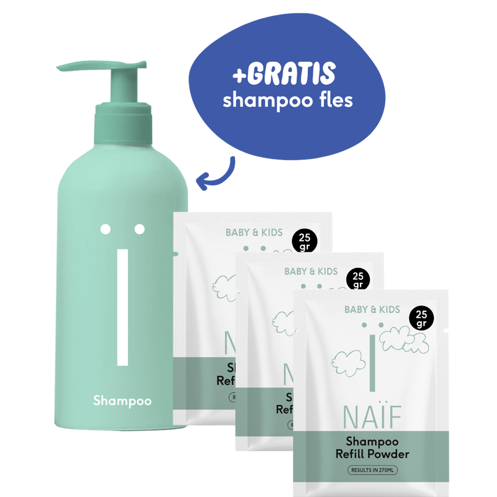 Waterless fles & 3 Shampoo Navulpoeders
