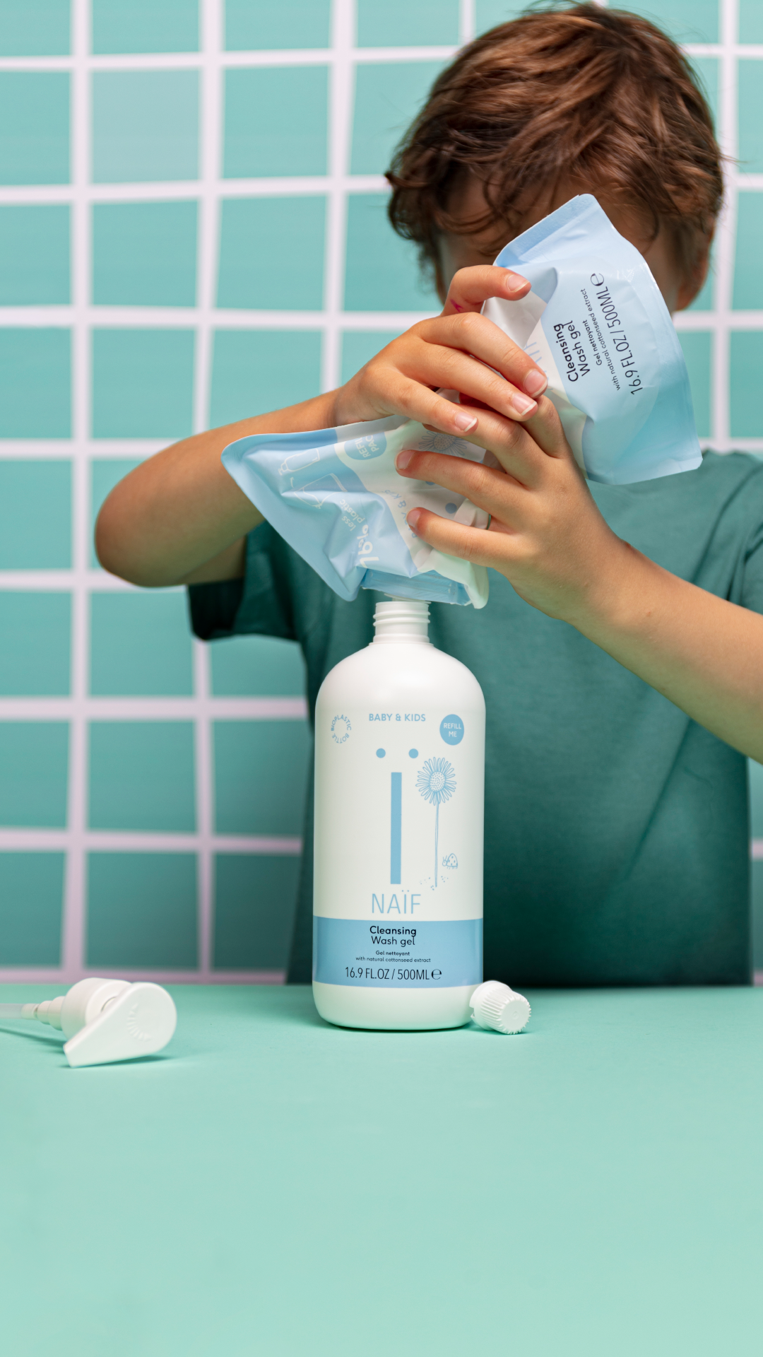 Value Set Cleansing Wash Gel & Refill Pack for Baby & Kids 500ml